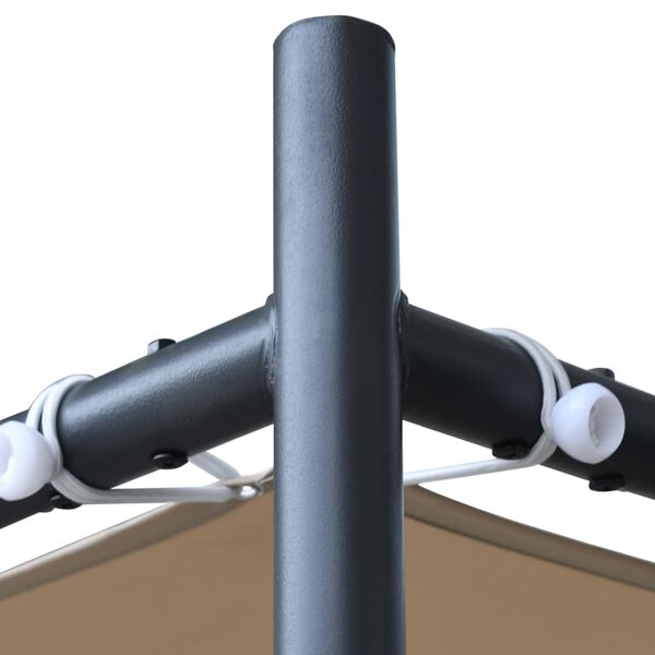 vidaXL Беседка с наклонен покрив, 400x400x270 см, бежова, 180 г/м&sup2;