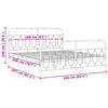 vidaXL Метална рамка за легло с горна и долна табла, бяла, 160x200 см