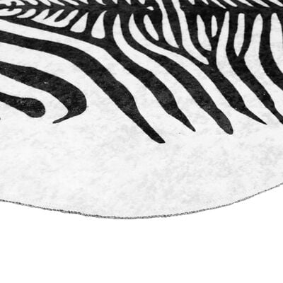 vidaXL Килим черно и бяло 120x170 см шарка зебра миещ противохлъзгащ