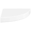 vidaXL Плаващи ъглови рафтове, 2 бр., бяло, гланц, 25x25x3,8 см, MDF