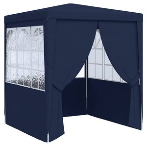 vidaXL Професионална парти шатра със стени 2,5x2,5 м синя 90 г/м&sup2;