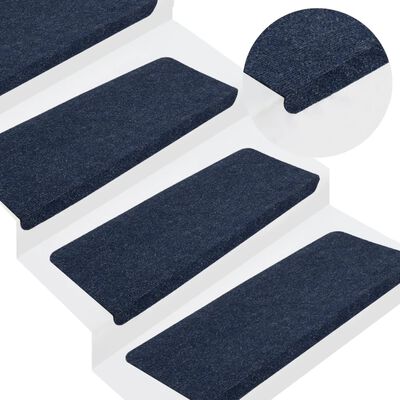 vidaXL Самозалепващи стелки за стълби, 15 бр, 65x24,5x3,5 см, сини