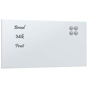 vidaXL Магнитна дъска за стена, бяла, 60x30 см, закалено стъкло