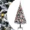 vidaXL С изкуствено коледно дърво с 150 LED светодиода Бяло 150 cm