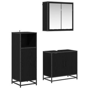 vidaXL Комплект мебели за баня 3 бр. Черния дъб 60 x 33 x 60 см