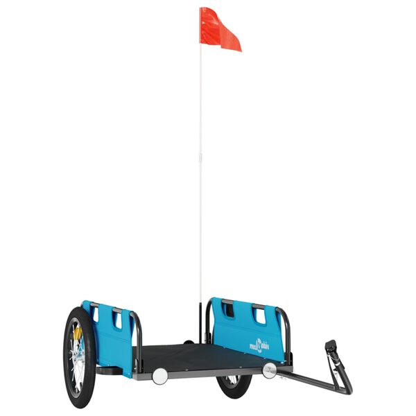 vidaXL Ремарке за колело, син, Оксфорд плат и желязо