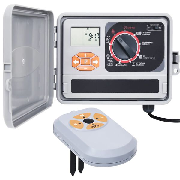 vidaXL Градински програматор за поливане със сензор за влага