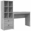 vidaXL Бюро Сив Сонома 145,5 x 40 x 127 см 2 бр.