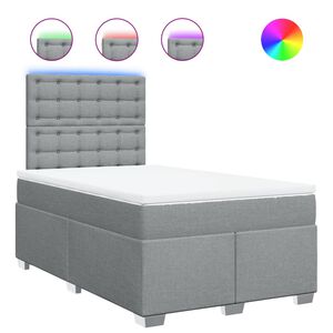 vidaXL Боксспринг легло с матрак, светлосиво, 120x190 см, плат