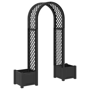 vidaXL Розова арка с саксия Антрацит 168,5 x 43 x 207 см ПП