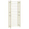 vidaXL Стойка за вино за 96 бутилки, златиста, метална