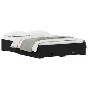 vidaXL Рамка за легло Черния дъб 140 x 190 cm Инженерно дърво