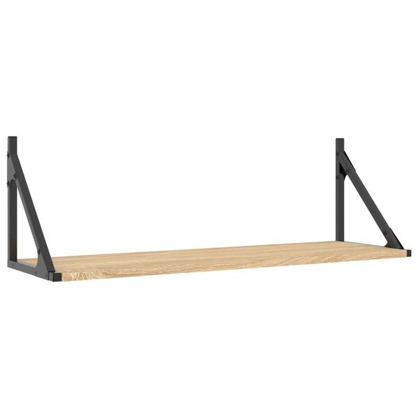 vidaXL Стенни рафтове, 2 бр., дъб сонома, 80x25x25,5 см, инженерно дърво