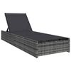 vidaXL Шезлонг Сив 200.5 x 70 x 75 см полиратан