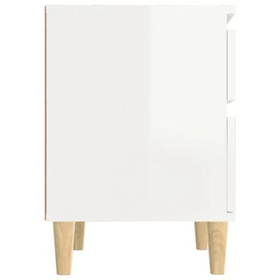 vidaXL Нощни шкафчета, 2 бр, бял гланц, 40x35x50 см
