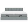 vidaXL Османска легло с матраци и LED, светлосиво, 160x200 см, плат