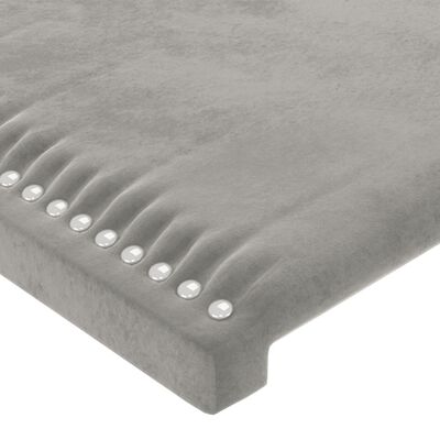vidaXL Горни табли за легло, 2 бр, светлосиви, 100x5x78/88 см, кадифе