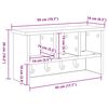 vidaXL Стенен закачалка за палта с рафт Старо дърво 50 x 16 x 26 см