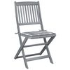 vidaXL Сгъваеми градински столове, 2 бр, с възглавници, акация масив