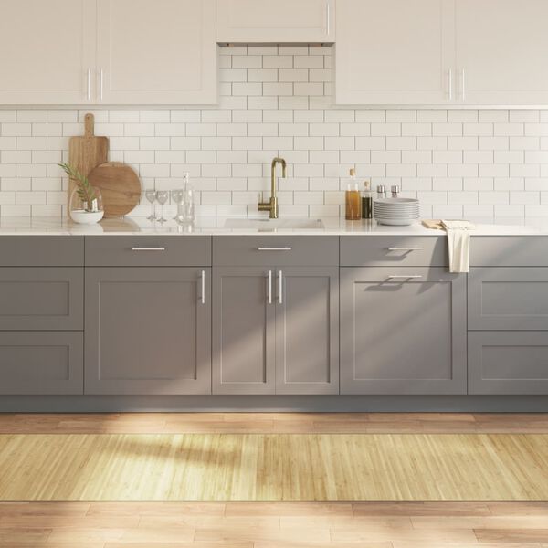 vidaXL Килим, правоъгълен, светъл натурален, 70x500 см, бамбук