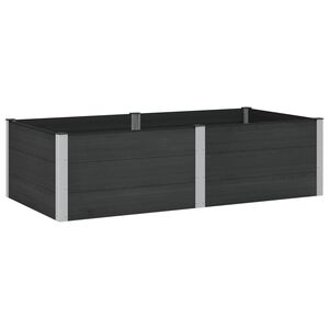 vidaXL Градинска повдигната леха Черно 200 x 100 x 54 cm