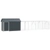 vidaXL Клетка за птици със съхранение Антрацит 619 x 111 x 142 см