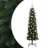 vidaXL Изкуствена тясна коледна елха с топка 120 см 150 LED светодиода