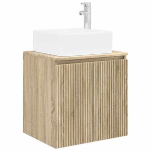 vidaXL Монтирана на стена мивка и тоалетка Дъб сонома 53 x 35 x 63 см