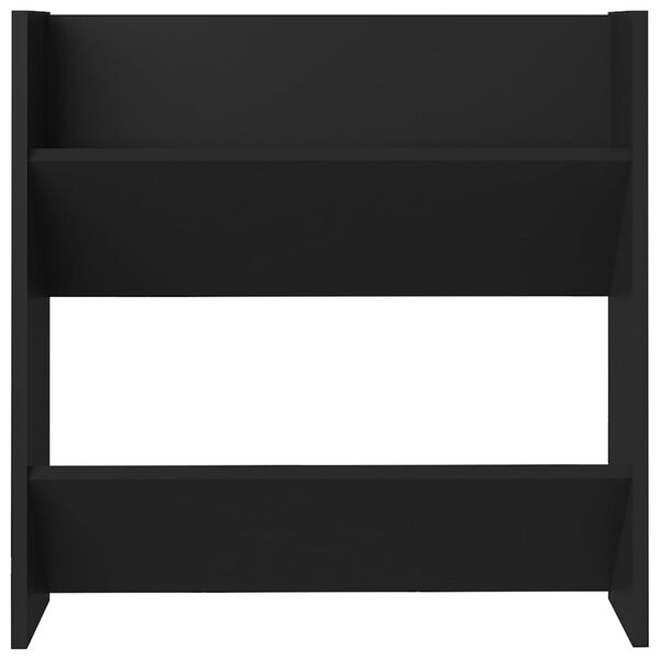 vidaXL Стенен шкаф за обувки, черен, 60x18x60 см, инженерно дърво