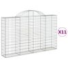 vidaXL Габионни кошници арка 11 бр 200x30x120/140см поцинковано желязо