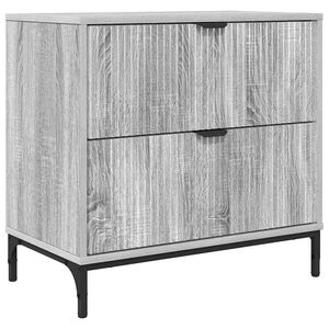 vidaXL Нощно шкафче Сив сонома 63.5 x 36 x 61 см Инженерно дърво