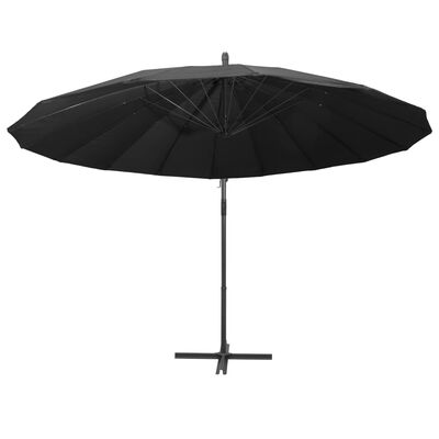 vidaXL Висящ чадър за слънце, антрацит, 3 м, алуминиев прът