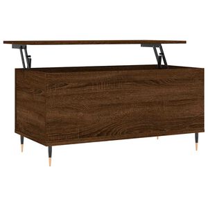 vidaXL Маса за кафе, кафяв дъб, 90x44,5x45 см, инженерно дърво