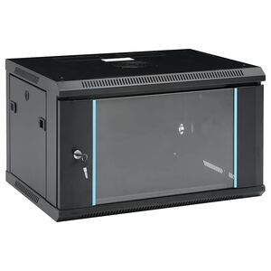 vidaXL 6U Сървърен шкаф за стенен монтаж, 19", IP20, 600x450x350 мм