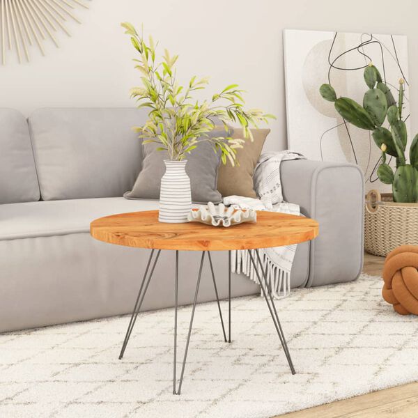 vidaXL Плот за маса, Ø50x3,8 см, кръгъл, акациево дърво масив