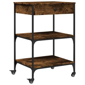 vidaXL Кухненска количка, опушен дъб, 60x48x89,5 см, инженерно дърво
