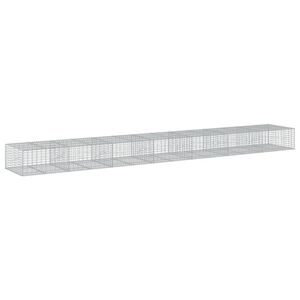 vidaXL Габионна кошница с покритие, 700x100x50 см, поцинковано желязо