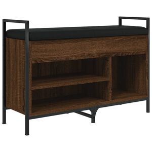vidaXL Пейка за обувки, кафяв дъб, 85,5x32x57,5 см, инженерно дърво