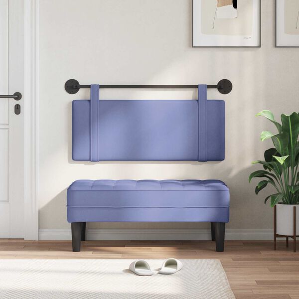 vidaXL Висяща табла Едноцветен Дънково син 110 x 55 x 5 см текстил