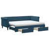 vidaXL Канапе с изтеглящо легло и чекмеджета синьо 80x200 см кадифе