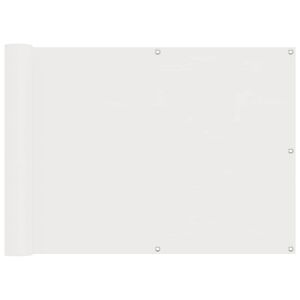 vidaXL Балконен екран Бял 75 x 200 cm PU покрит оксфорд алу