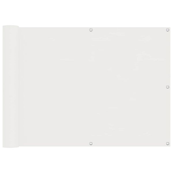 vidaXL Балконен екран Бял 75 x 200 cm PU покрит оксфорд алу