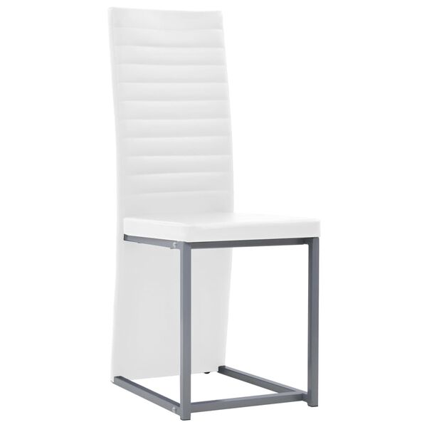 vidaXL Трапезен комплект от 7 части, стомана и стъкло, черно и бяло