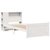vidaXL Легло с етажерка за книги, без матрак, 100x200 см, бор масив