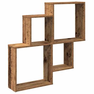 vidaXL стенна етажерка от старо дърво 80x15x78,5cm инженерна дървесина