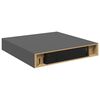vidaXL Окачен стенен рафт, сив гланц, 23x23,5x3,8 см, МДФ