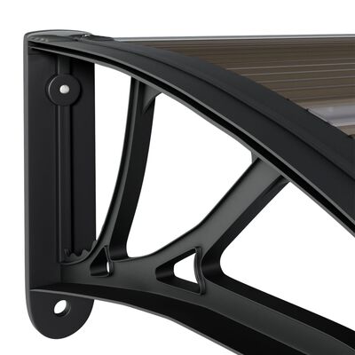 vidaXL Навес за врата, черен, 150x80 см, поликарбонат