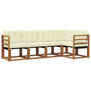 vidaXL Комплект дивани за открито 5 pcs Естествено и светло сиво