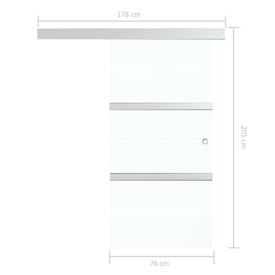 vidaXL Плъзгаща врата с меки стопери, ESG стъкло и алуминий, 76x205 см