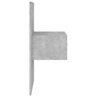 vidaXL Нощно шкафче за стенен монтаж, бетонно сиво
